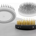 Curved Bowl Shaped Garden Ornaments With Golden Spiky Decorative Elements