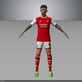 Arsenal Football Equipment Set With Red Jersey White Shorts Socks And Green Cleats