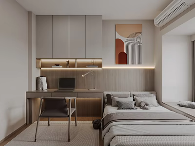 Modern Tatami Bedroom Minimalist Bedroom 3d model
