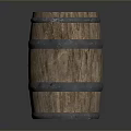 Wooden Barrels With Metal Hoops And Open Lid For Home Living Storage