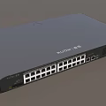 Black Industrial Network Switch With Multiple Ports And Rack Mount Design 3d model