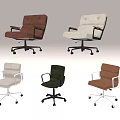 Modern Office Chairs With Armrests Multiple Colors Metal Frames And Rolling Wheels 3d model