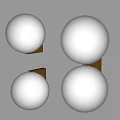 Modern White Spherical Wall Lamps With Brass Bases Mounted On Wall