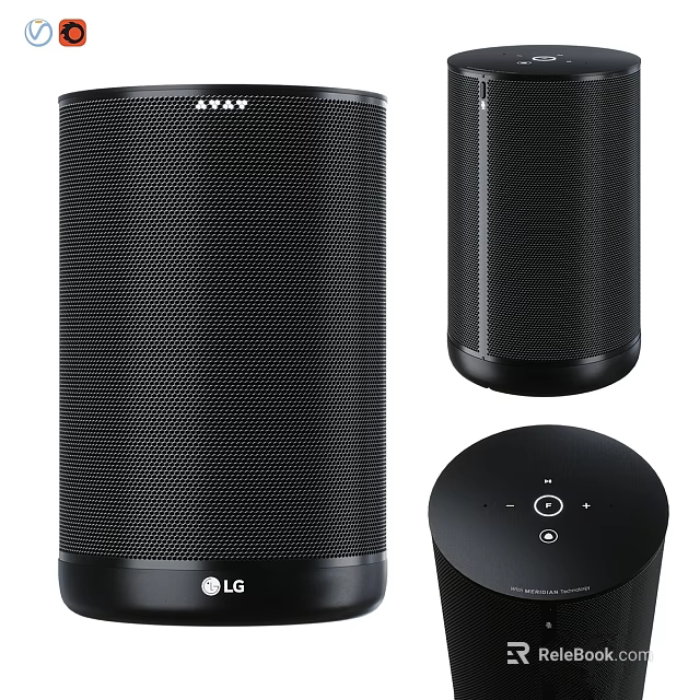 LG Cylindrical Daily Use Electrical Appliance Multiple Views With Mesh Surface And Control Buttons 3d model 