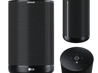 LG Cylindrical Daily Use Electrical Appliance Multiple Views With Mesh Surface And Control Buttons 3d model