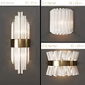 Modern Elegant Glass and Gold Wall Sconces with Decorative Lighting Design