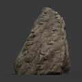 Single Natural Stone Rock With Detailed Surface Texture On Gray Background 3d model