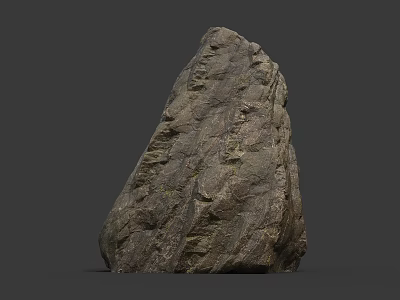 Single Natural Stone Rock With Detailed Surface Texture On Gray Background 3d model