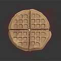 Golden Brown Waffle With Transparent Glaze And Crispy Grid Pattern 3d model