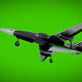 Sleek Modern Passenger Jet With Silver Gray Body Green Accent Lines And Transparent Cockpit Design
