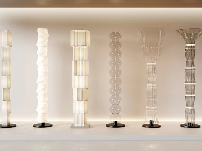 Various Stylish Floor Lamps With Unique Modern Designs And Decor 3d model