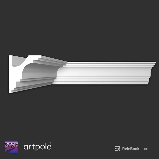 White Architectural Decorative Component For Home Interior Design With Detailed Edges 3d model 