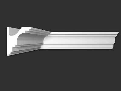 White Architectural Decorative Component For Home Interior Design With Detailed Edges 3d model