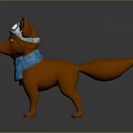 Adorable Cartoon Fox Character Wearing Blue Goggles And Scarf