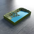 Commercial Equipment 3D Terrain Model Display Featuring Mountain And Water Structure 3d model