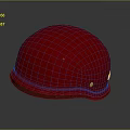 Red Tactical Weapon Helmet Made Of Leather With Stitching And Metal Rivets