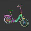 Turquoise Electric Bicycle Featuring Modern Design Black Seat And White Rims