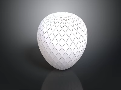 Modern Architectural White Spherical Sculpture With Diamond Hollow Pattern Design 3d model