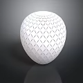 Modern Architectural White Spherical Sculpture With Diamond Hollow Pattern Design