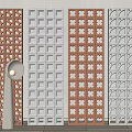Decorative Room Dividers With Geometric Grids And Floral Patterns In Brown Gray White