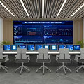 modern monitoring room monitoring center 3d model