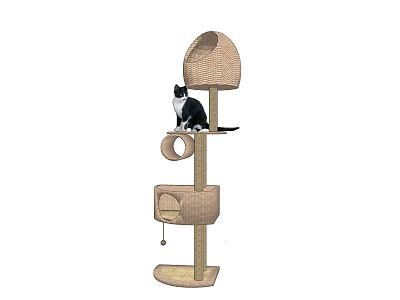 Modern cat climbing frame 3d model