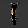 Black Motocross Motorcycle With Red And White Rebel Details Orange Fork And Silver Engine