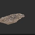 Wood and Stone Construction Debris Pile with Various Broken Fragments