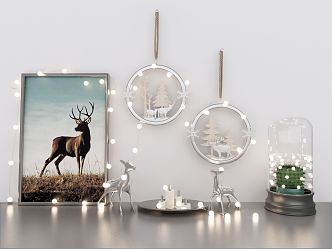 Modern Ornaments Combination Christmas Beauty Chen Decoration Ornaments 3d model