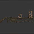 Wooden Platform With Steps And Cushioned Chairs On Deck Structure