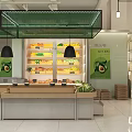 Bright Fruit Store Interior With Fresh Banana Watermelon And Organized Display Shelves