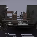 Vintage Steam Powered Train With Metal Wheels And Retro Mechanical Structure