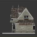 Vintage Style Miniature House Model With Tiled Roof And Wooden Details