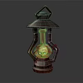 Vintage Design Candle Lantern With Metal Frame Glass Shade And Warm Flame
