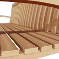 Natural Wooden Bench With Comfortable Backrest And Armrests For Home Garden Seating