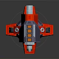 Futuristic Mechanical Weapon with Red and Gray Design Modern Structure and Sturdy Support Base