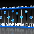 New Pattern Display With Blue Frame Circular Icons Promotes New Era To Future 3d model