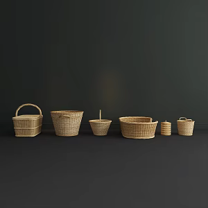 Modern Storage Basket Rattan Storage Basket 3d model