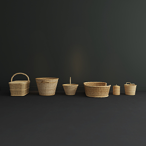 Modern Storage Basket Rattan Storage Basket 3d model