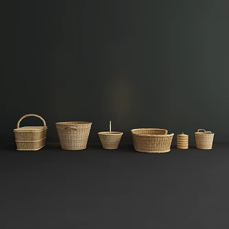 Modern Storage Basket Rattan Storage Basket 3d model