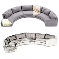 Curved Sofa Fabric Multi-Person Sofa Curved Sofa Pillow Turri 3d model