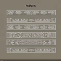 Poliform Decorative Carvings Strips With Various Intricate Design Patterns 3d model
