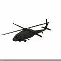 Military Helicopter 3D Model With Camouflage Finish Rotor Blades And Cockpit Details