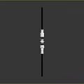 Long Black Staff Weapon Featuring Silver Connecting Parts and Sleek Design