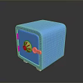 Stylish Blue Safe Furniture Design Featuring Golden Lock And Handle