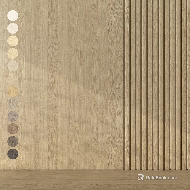 Wooden Components With Natural Texture Vertical Stripe Design And Color Samples 3d model