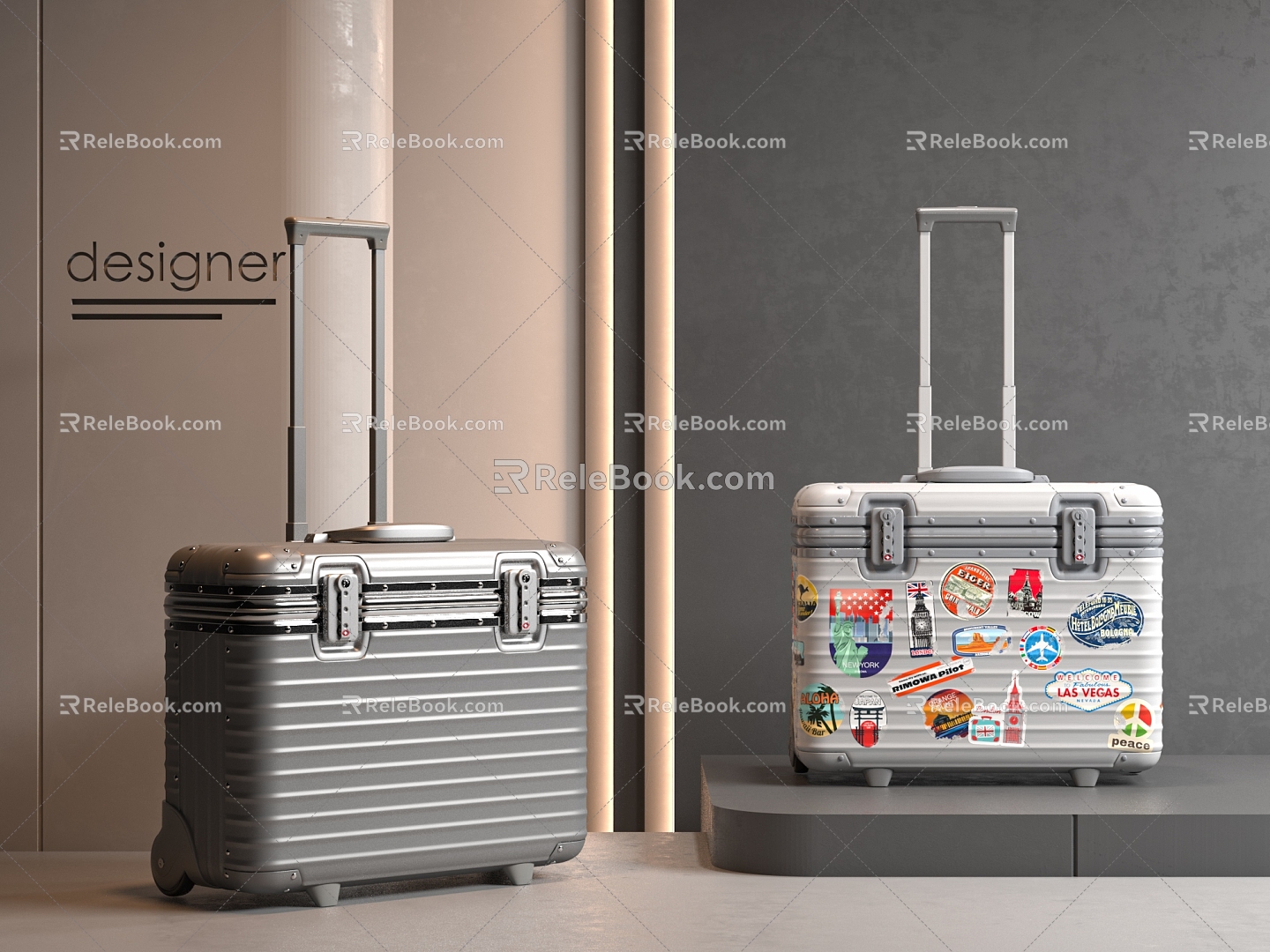 Luggage luggage luggage trolley luggage 3d model