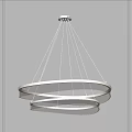 Modern White Double Ring Chandelier With LED Illuminated Circular Design For Ceiling 3d model