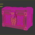 Ornate Red And Gold Treasure Chest With Carved Decorations And Metal Lock