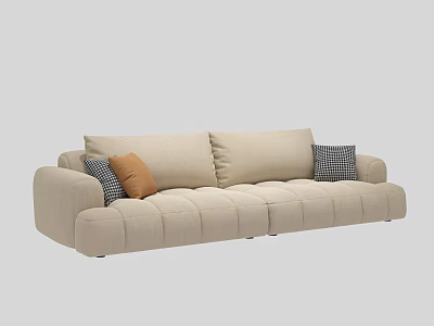 Minimalist Puff Straight Sofa 3d model